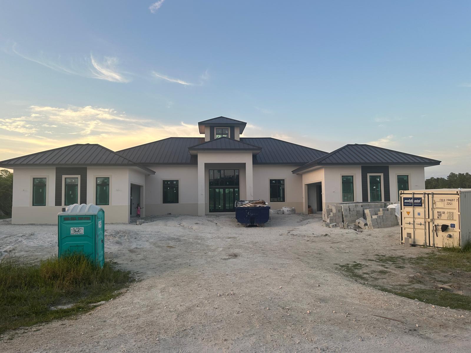 Construction progress - front elevation nearing completion Naples FL