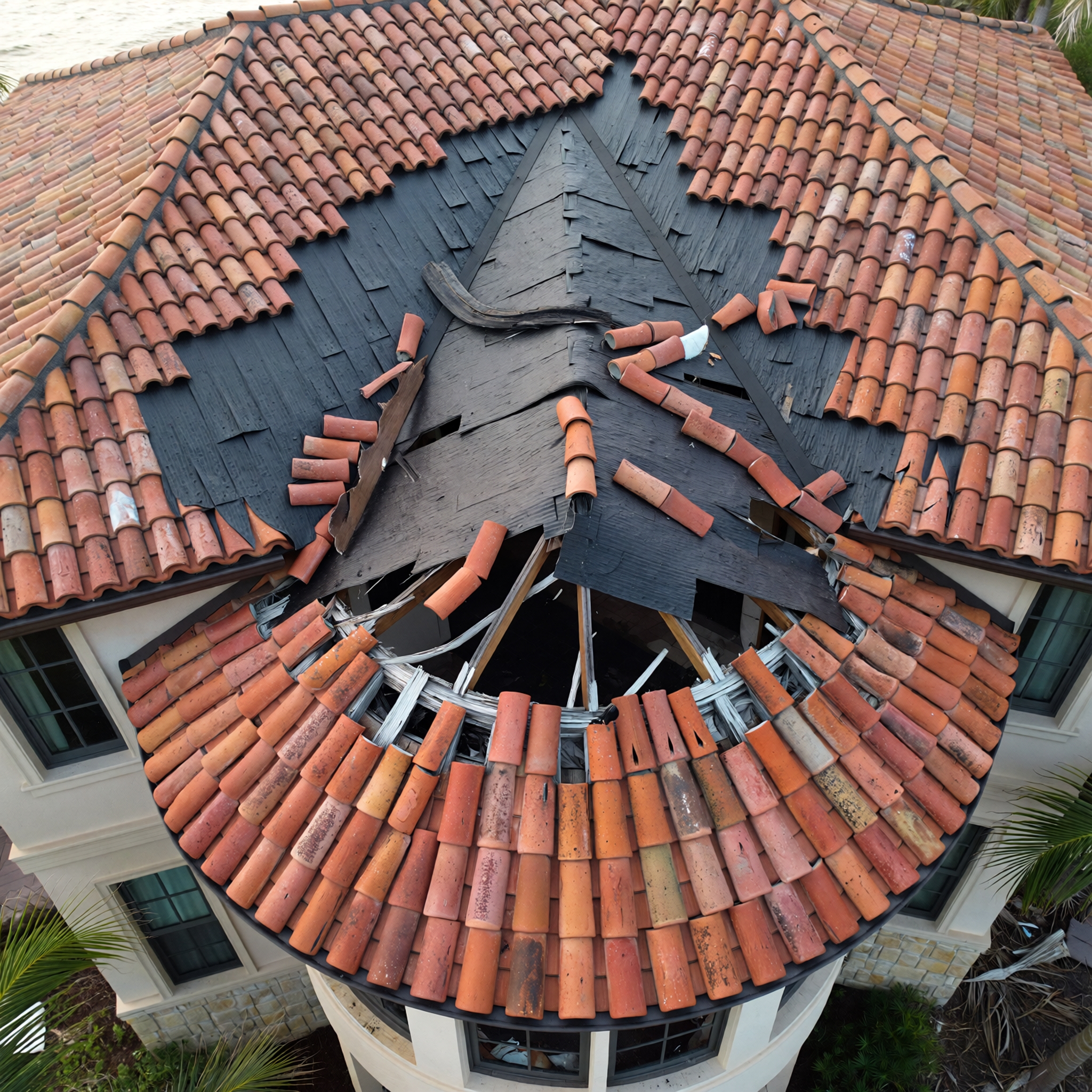 Hurricane roof damage repair - roofing contractor Naples Florida