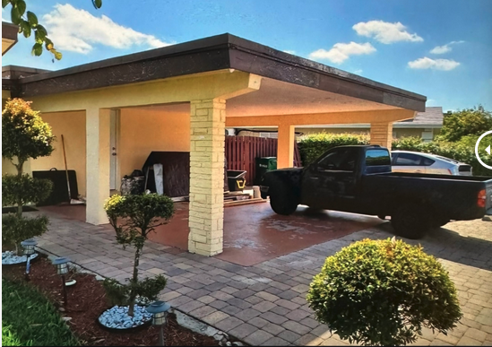 Carport conversion before - original carport structure in Southwest Florida